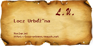 Locz Urbána névjegykártya